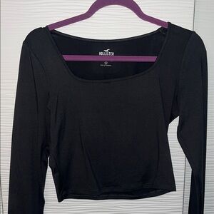Hollister Women's Charcoal Long Sleeve Top
